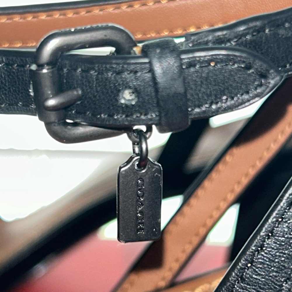 Coach Leather Strappy Bow Sandals Black Block Heel - Picture 5 of 13